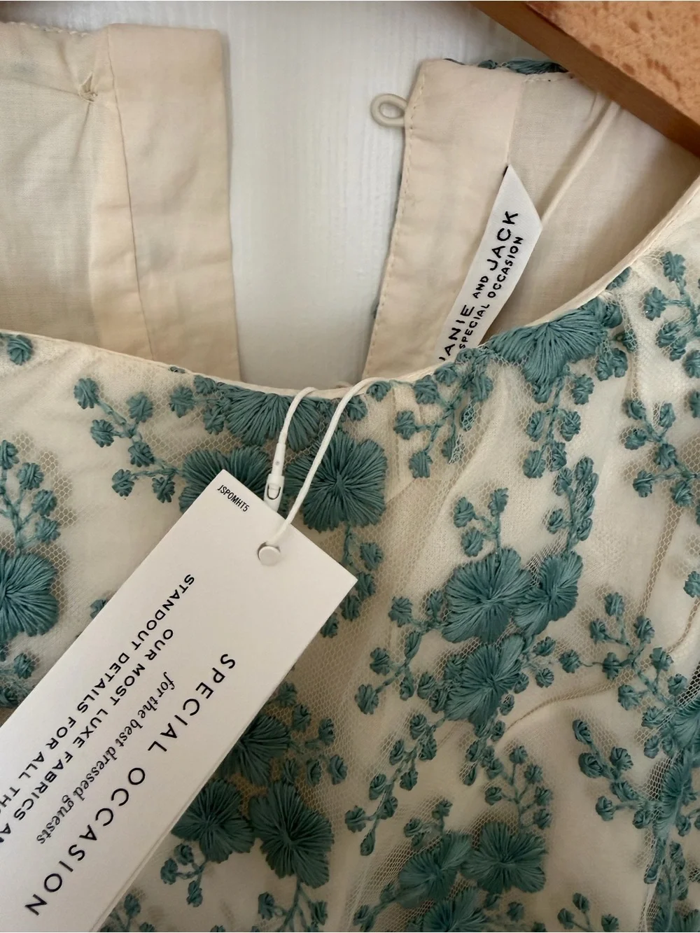 Janie and Jack Special Occasion Girl Light Teal Floral Dress - 3Y